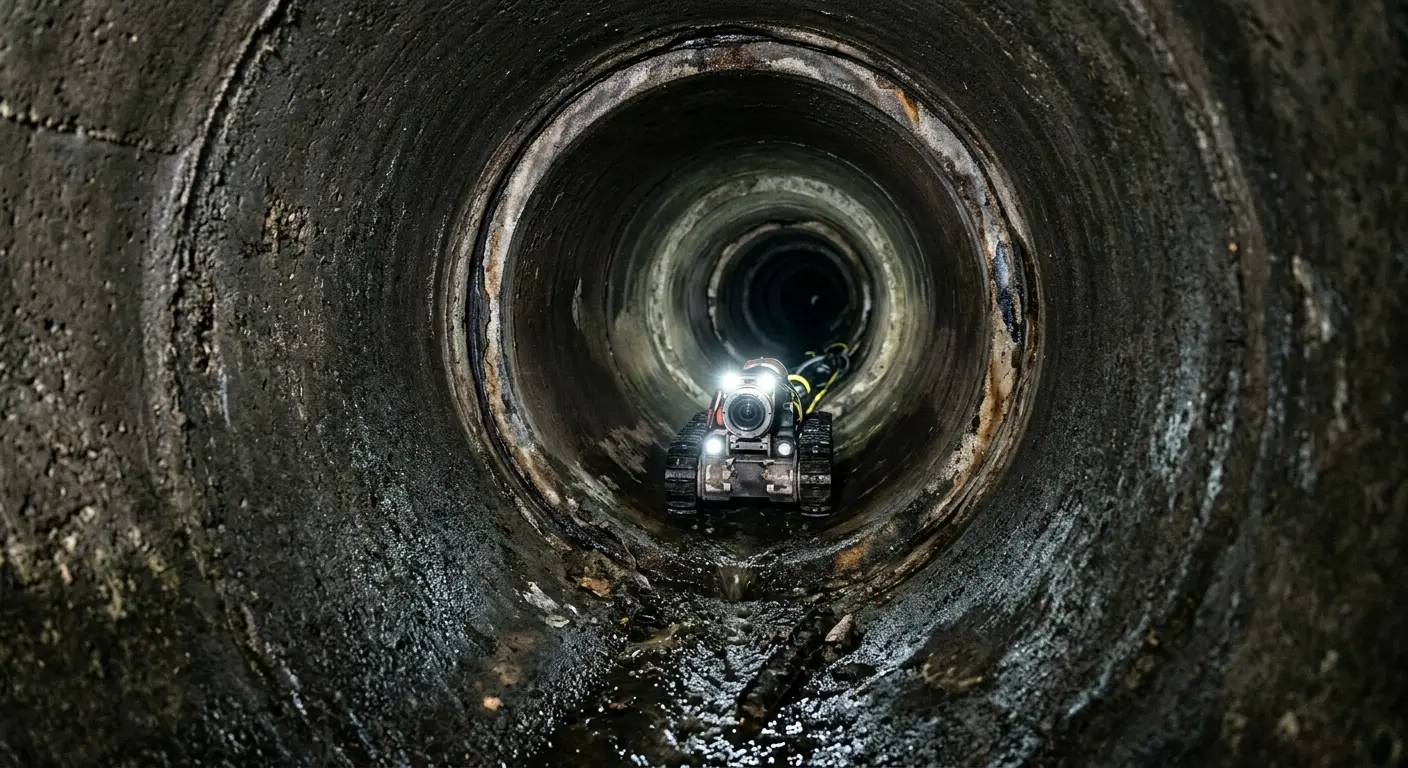 Robotic sewer camera inspecting pipe interior for Sewer Line Repair in Fruita